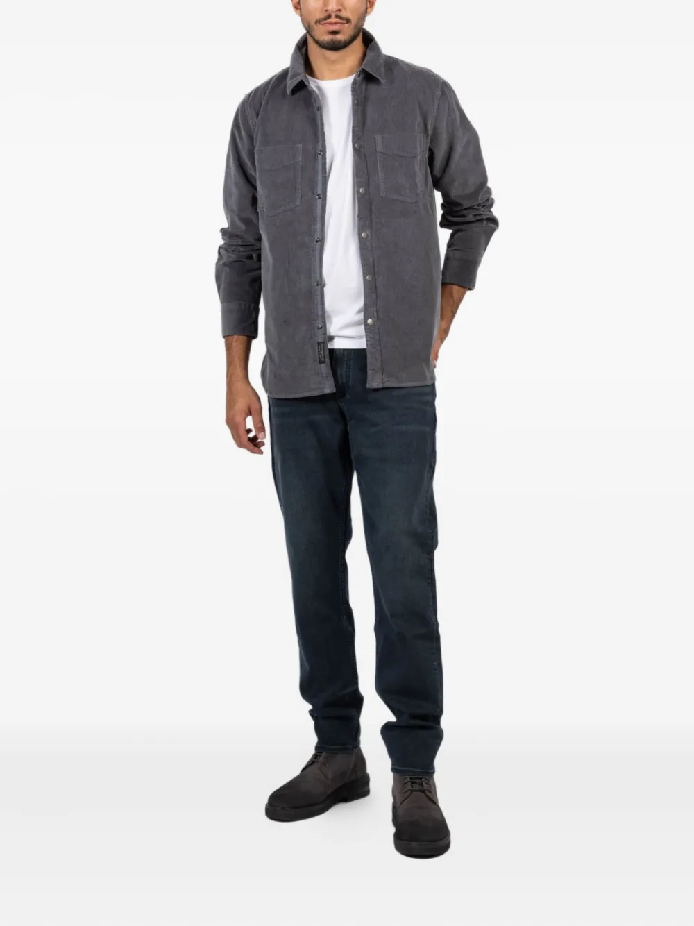 Rag & bone Ribfluwelen overhemd met zak - Grijs
