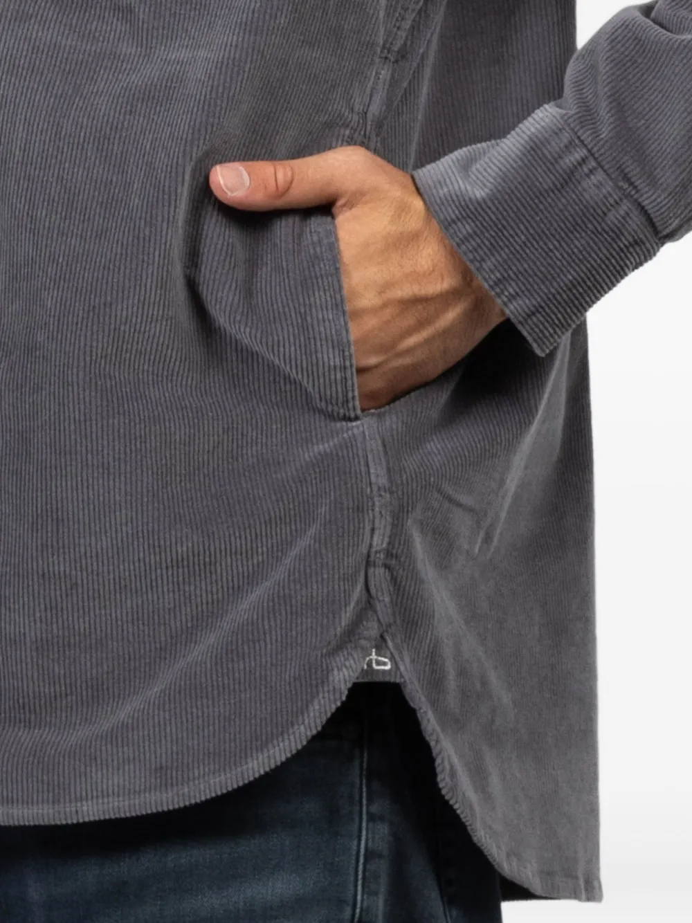 rag & bone Ribfluwelen overhemd met zak Grijs
