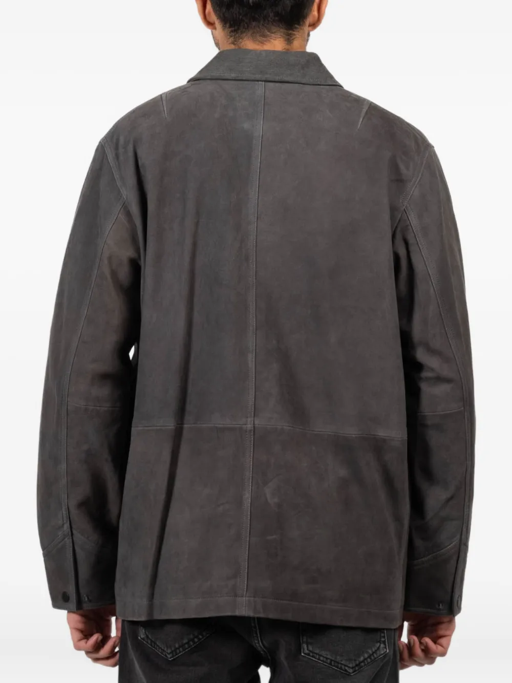 Rag & Bone Graham Corduroy-trimmed Suede Jacket In Gray