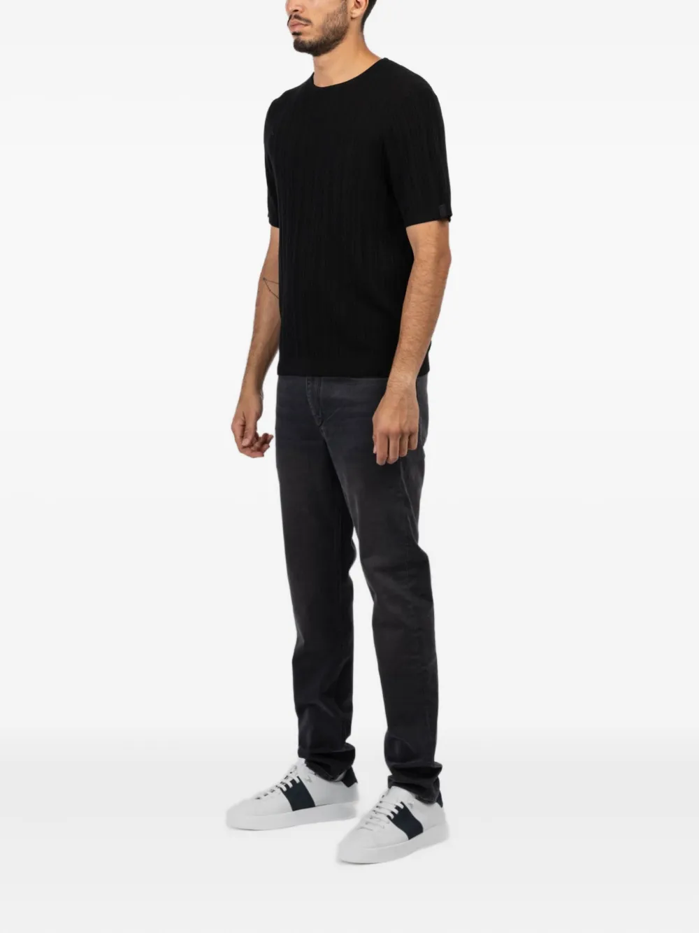 Rag & bone ribbed short-sleeve T-shirt - Zwart
