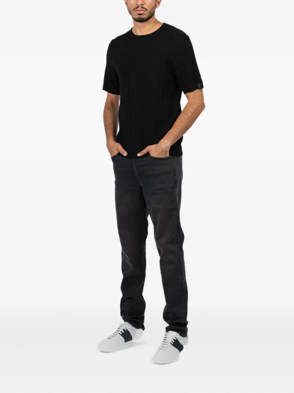 rag & bone Geribbeld T-shirt Zwart