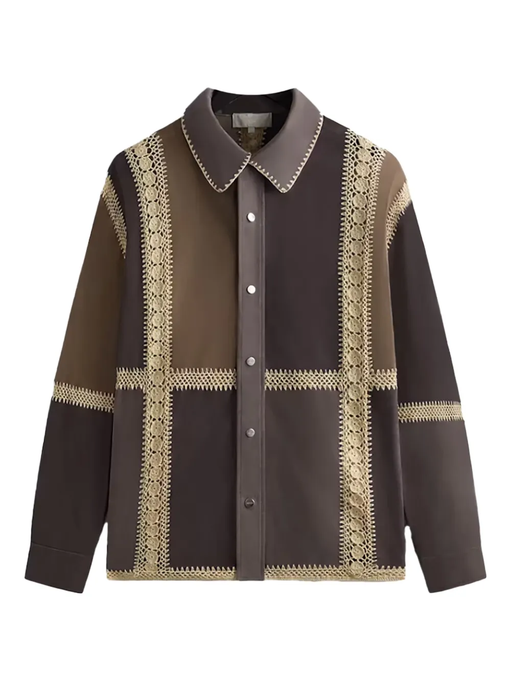 Kith Patchwork Overshirt In Brown