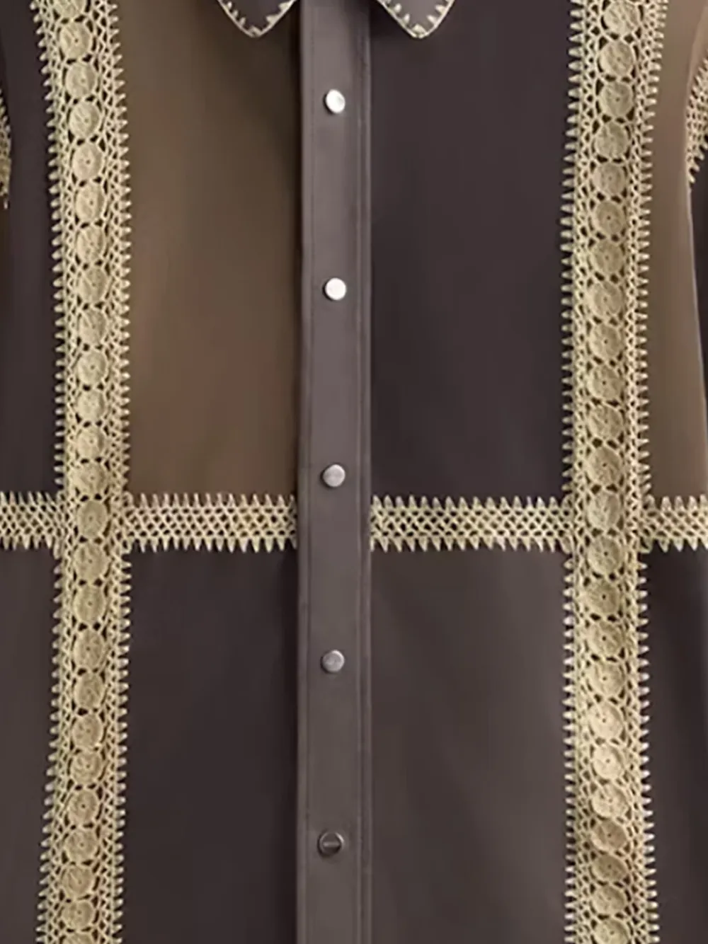 Kith Patchwork Overshirt In Brown