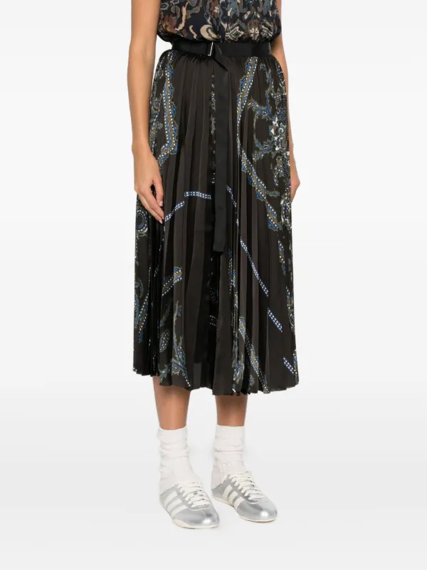 Sacai ペイズリー スカート | グリーン | FARFETCH JP