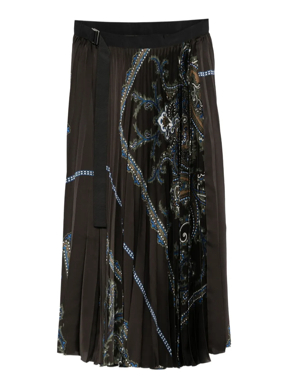 sacai jupe plissée à imprimé cachemire | vert | Image 1