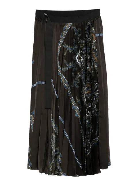 sacai — paisley-print pleated skirt