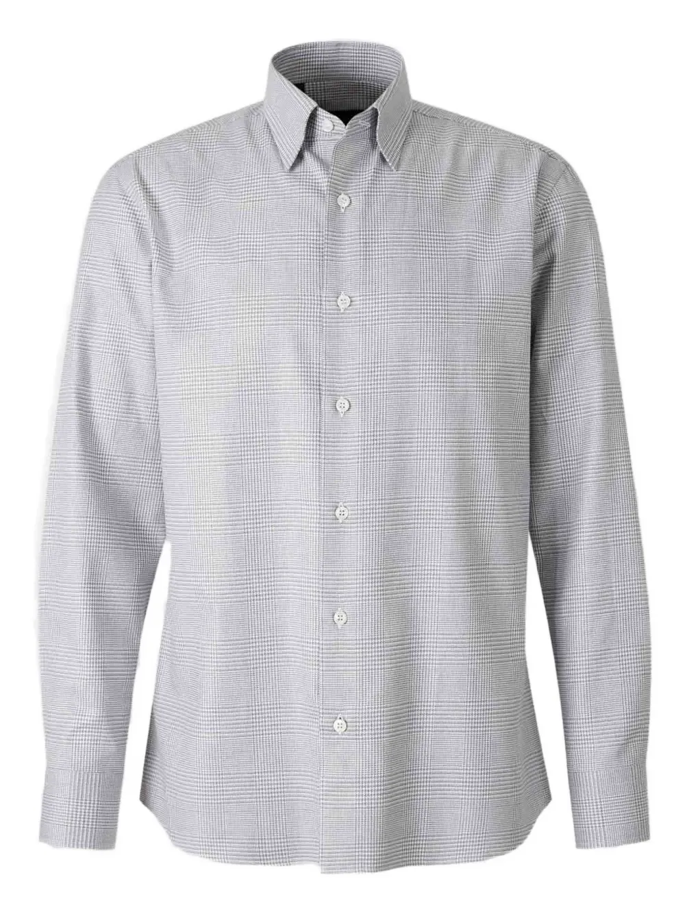 Brioni long-sleeve checked shirt | White | Image 1