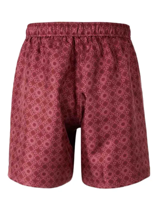 Ｌサイズ　FLOWER AMIRI BERMUDA CROCKERY AMIRI floral-pattern Drawstring Shorts | Red | FARFETCH