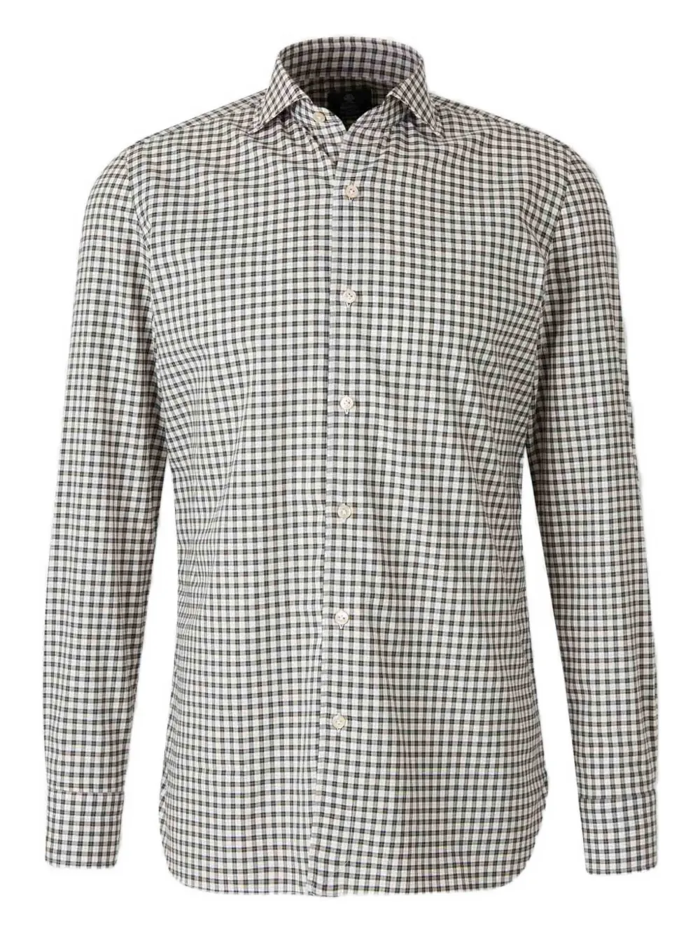 Luigi Borrelli checked classic collar shirt | Green | Image 1
