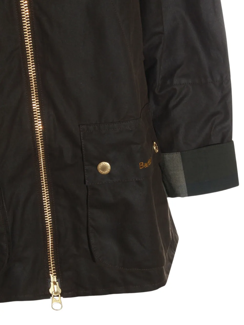 Barbour Black Cotton Allerston Wax Coat In Black