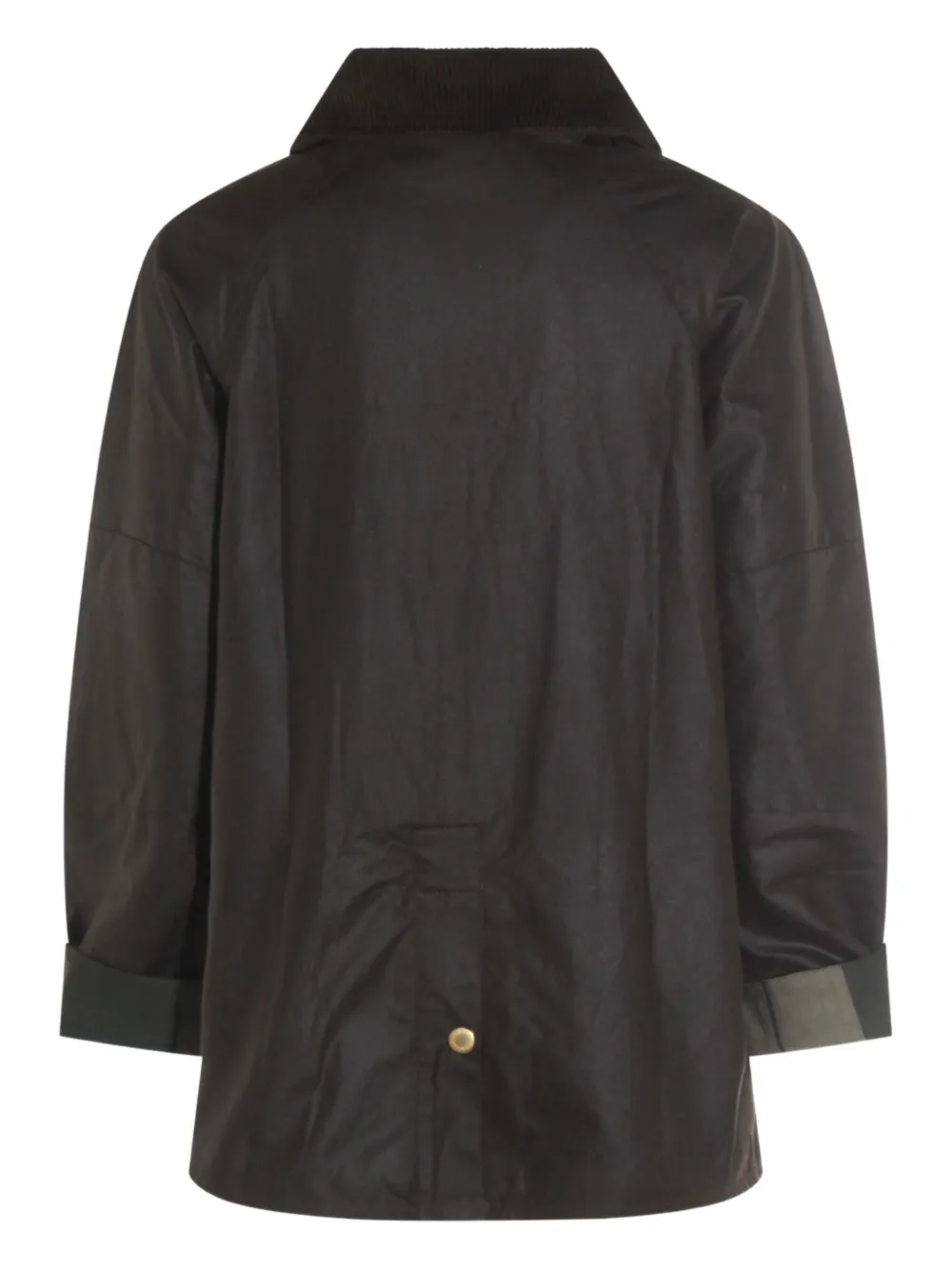 Barbour Black Cotton Allerston Wax Coat In Black