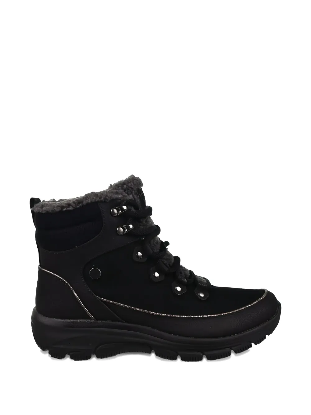Skechers X Martha Stewart Easy Going Suede Lace-up Hiking Boots In Black