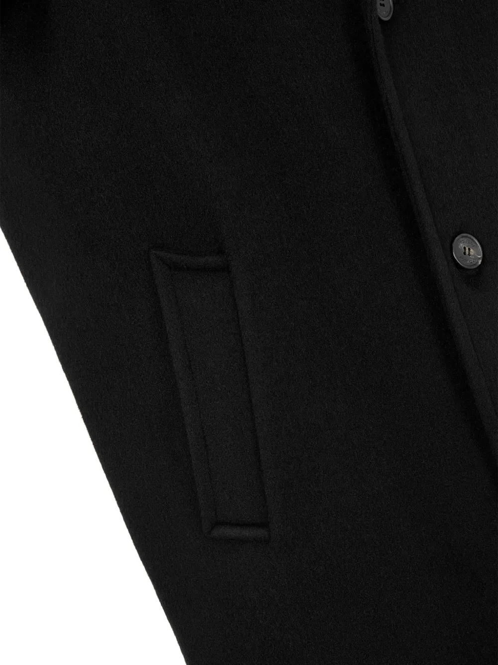 Studio Tomboy Single-breasted Welt-pocket Coat In Black