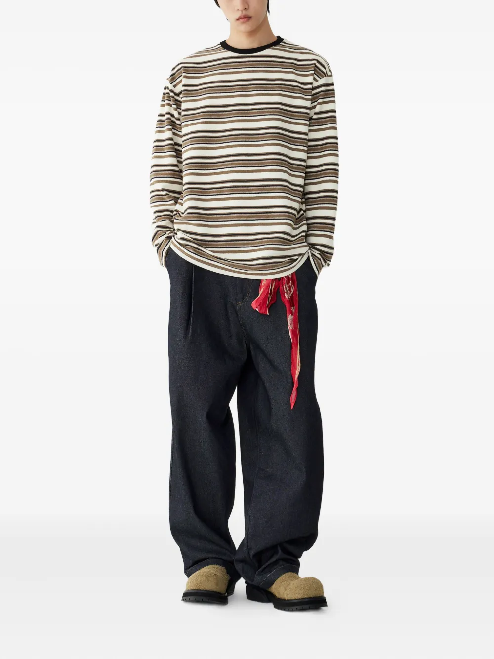 STUDIO TOMBOY pleated denim trousers - Blauw