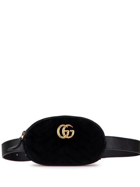 Gucci Pre-Owned 2016-2025 GG Marmont Matelasse Velvet belt bag