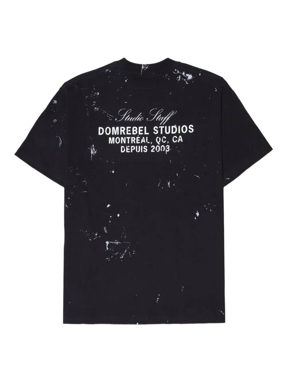 DOMREBEL Staff katoenen T-shirt met verfspatten Zwart