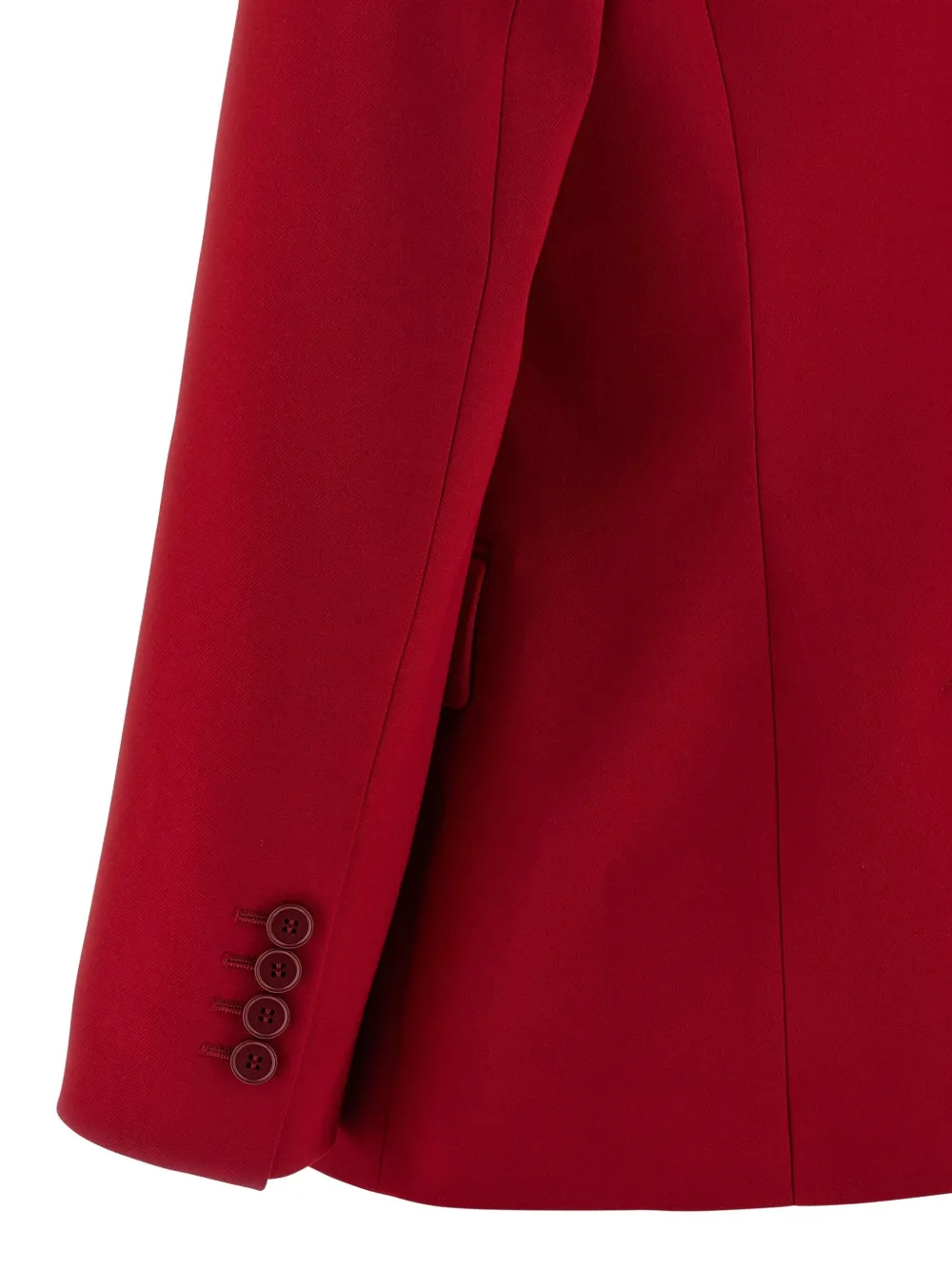 Alexander Mcqueen Puff-sleeve Single-breasted Blazer In Red