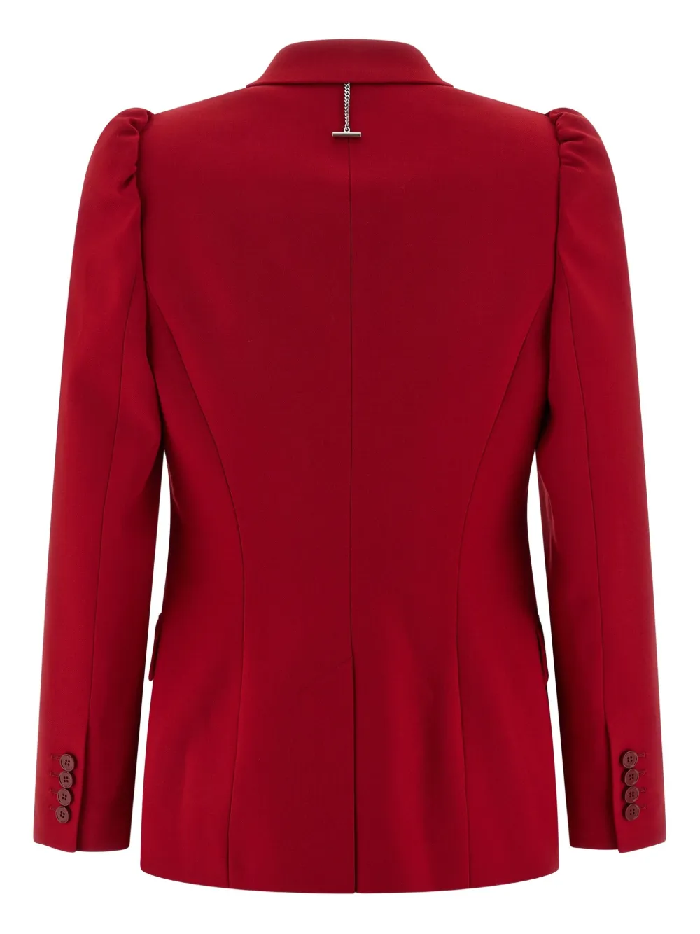 Alexander Mcqueen Puff-sleeve Single-breasted Blazer In Red