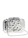MACH & MACH Double Bow Wrapped Mirror clutch - Silver