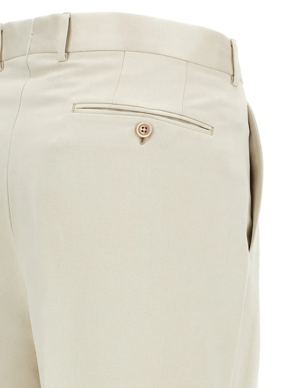 Tom Ford Pleated Front Straight Leg Trousers With Pockets In Neutral