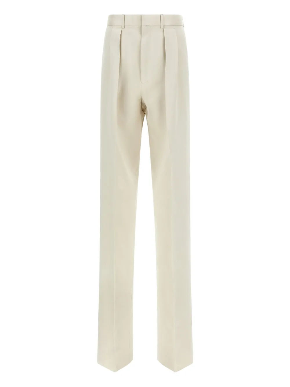 Tom Ford Pleated Front Straight Leg Trousers With Pockets In Neutral