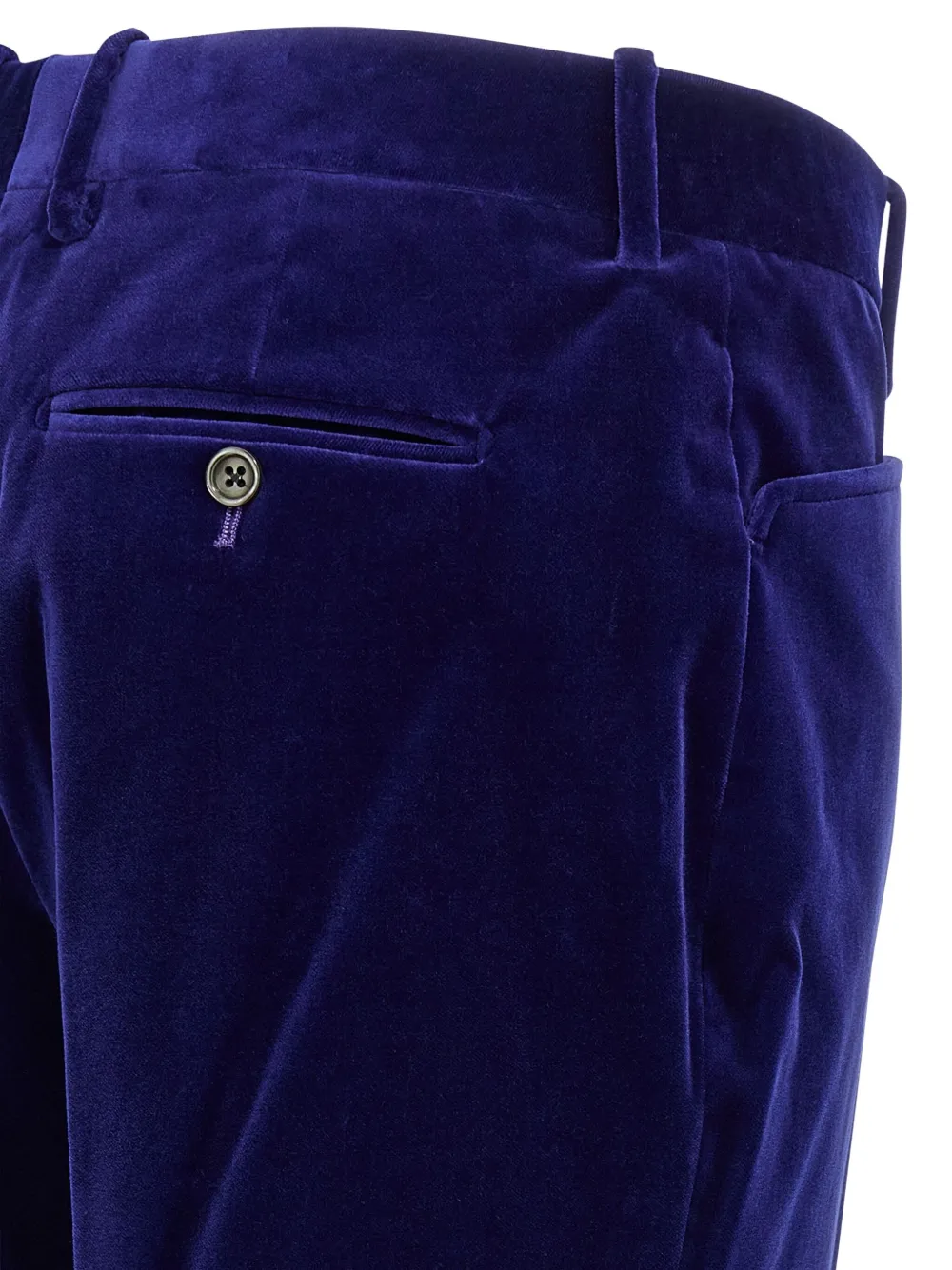 Tom Ford Luxe Velvet Trousers With Pockets And Loops In Blue