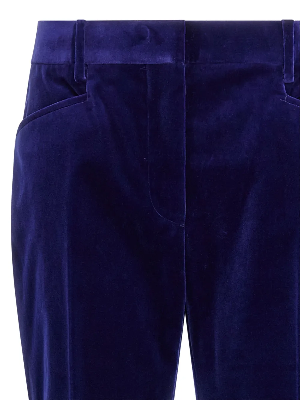 Tom Ford Luxe Velvet Trousers With Pockets And Loops In Blue