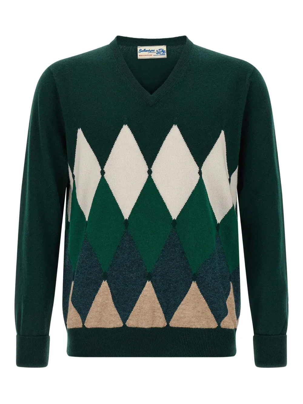 Ballantyne Argyle Pattern Sweater Sweaters And Cardigans Green In Green