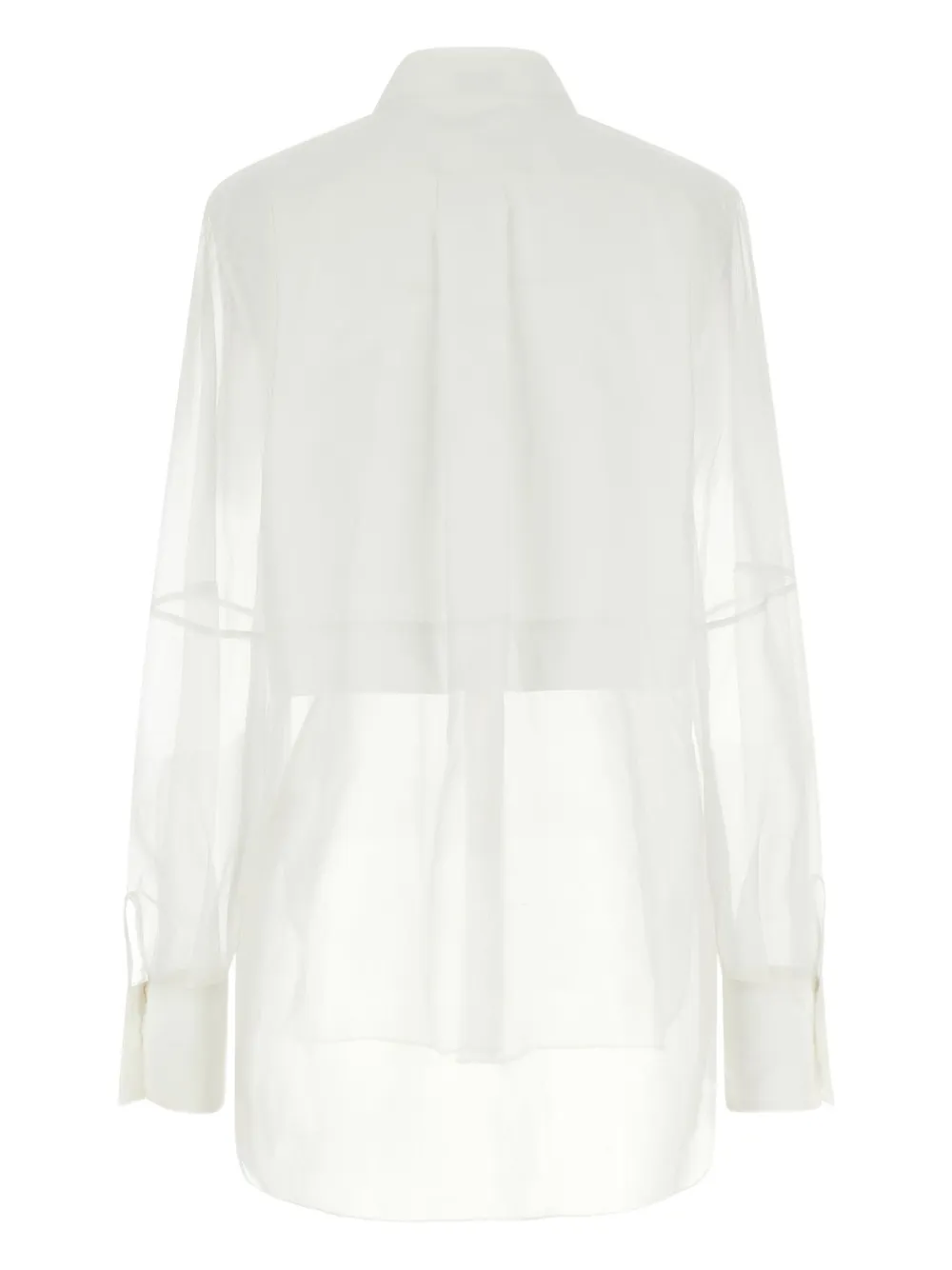 Brunello Cucinelli organza-sleeve button shirt - Wit