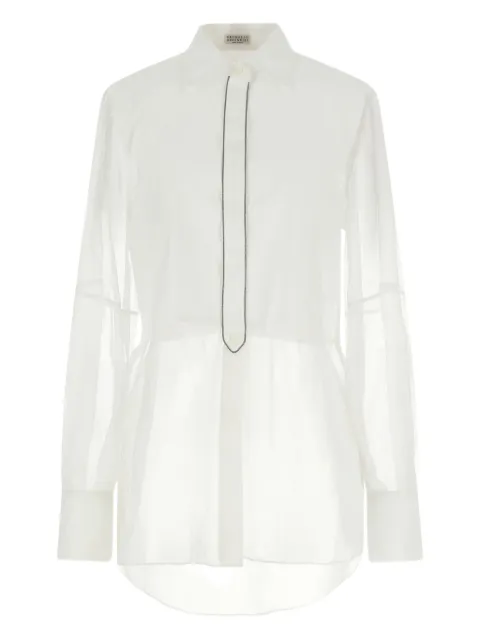 Brunello Cucinelli organza-sleeve button shirt