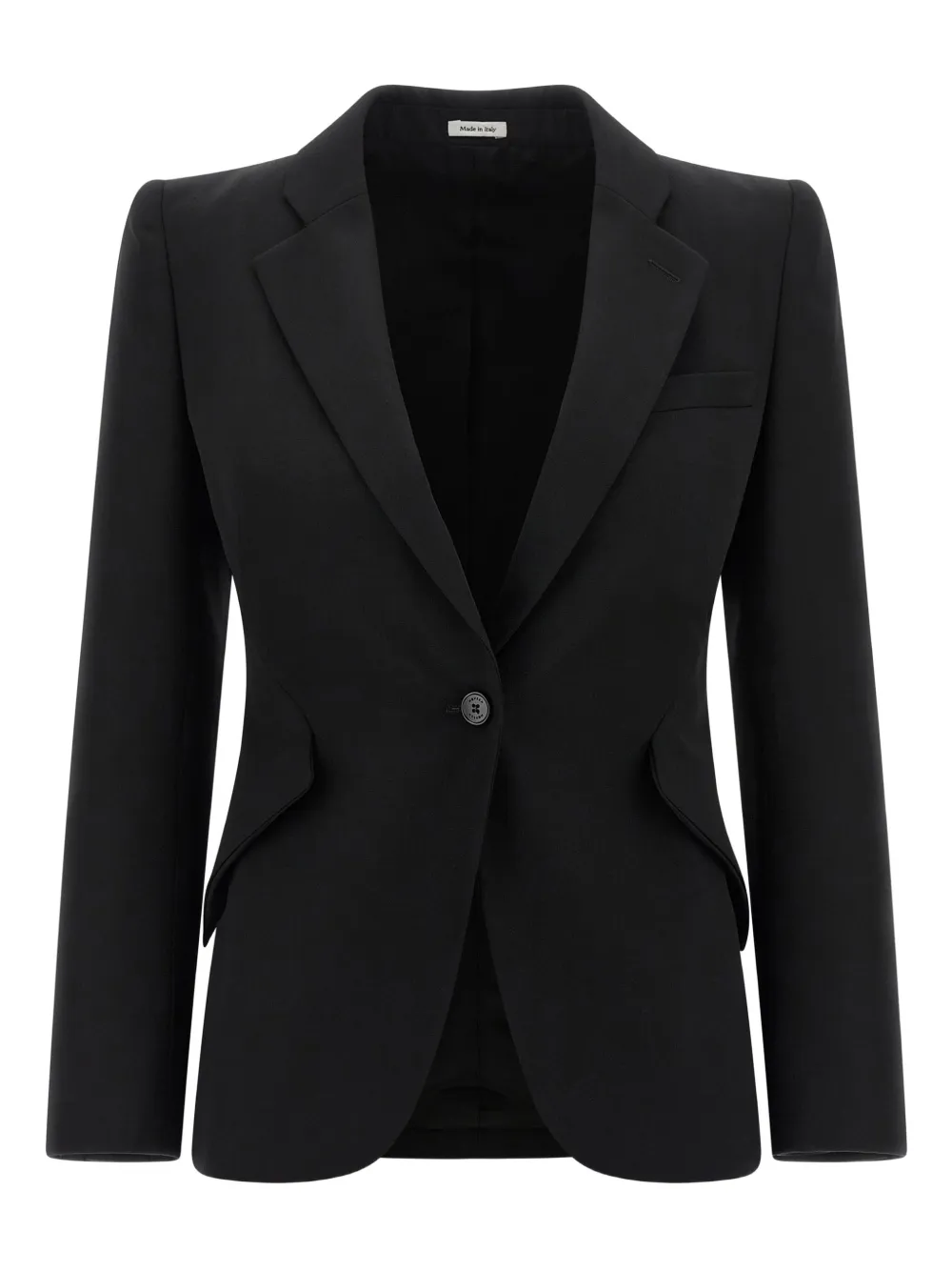 Alexander Mcqueen Padded-shoulder Single-breasted Blazer In Black