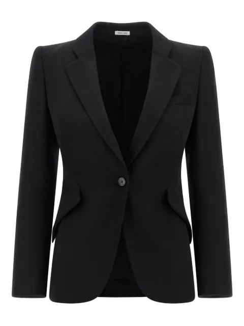 Alexander McQueen padded-shoulder single-breasted blazer