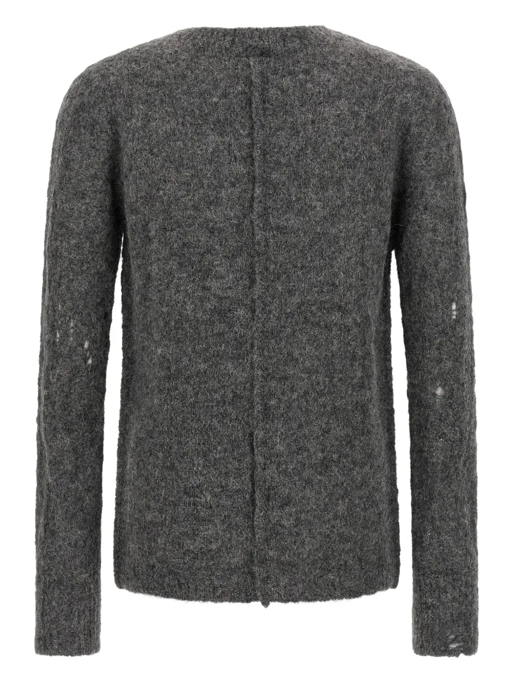 Thom Krom Crew-neck Distressed Sweater In Gray