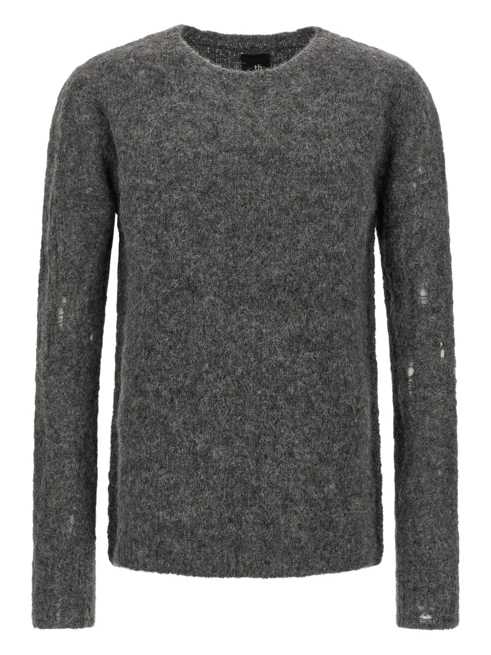 Thom Krom Crew-neck Distressed Sweater In Gray