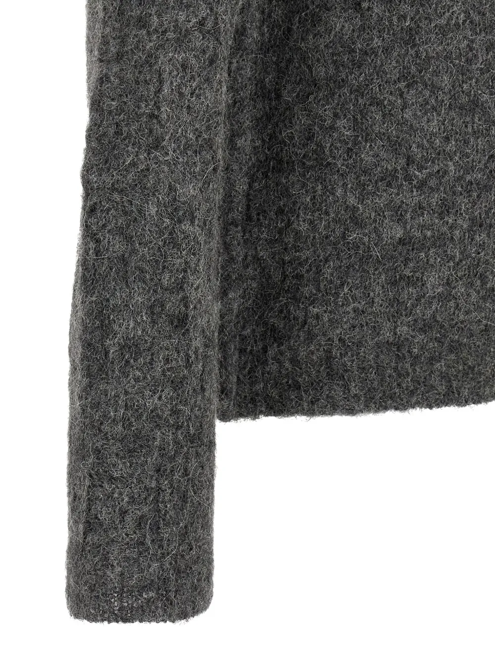 Thom Krom Crew-neck Distressed Sweater In Gray