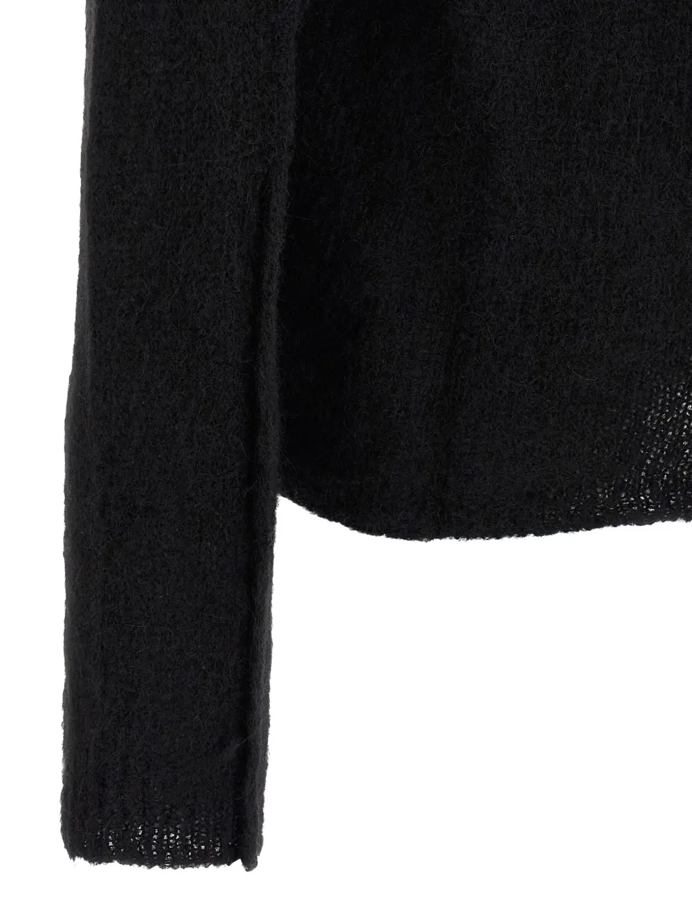 Thom Krom Alpaca Blend Hooded Sweater With Long Cuffed Sleeves In Black