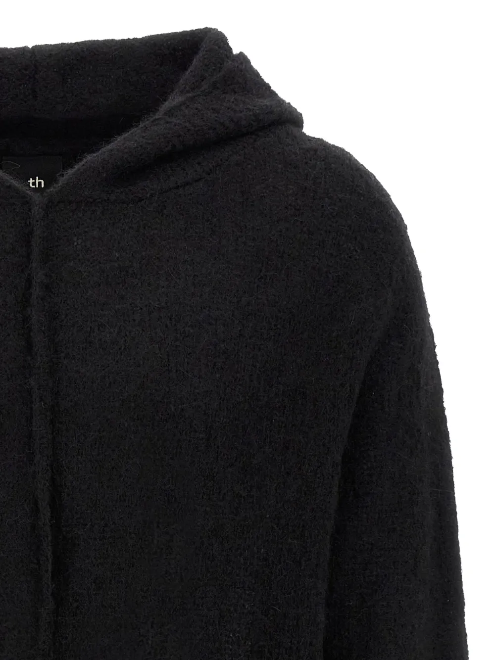 Thom Krom Alpaca Blend Hooded Sweater With Long Cuffed Sleeves In Black