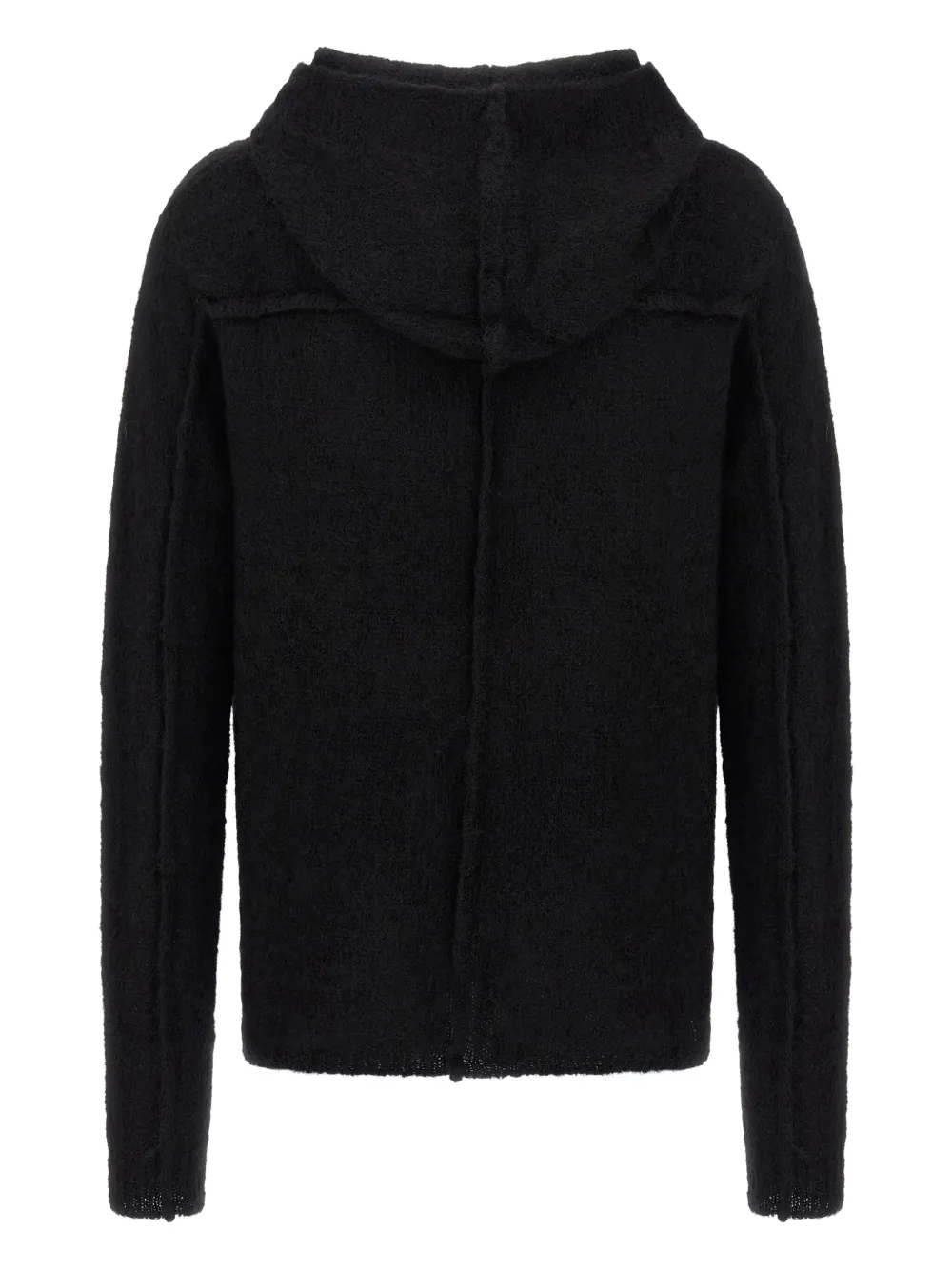 Thom Krom Alpaca Blend Hooded Sweater With Long Cuffed Sleeves In Black