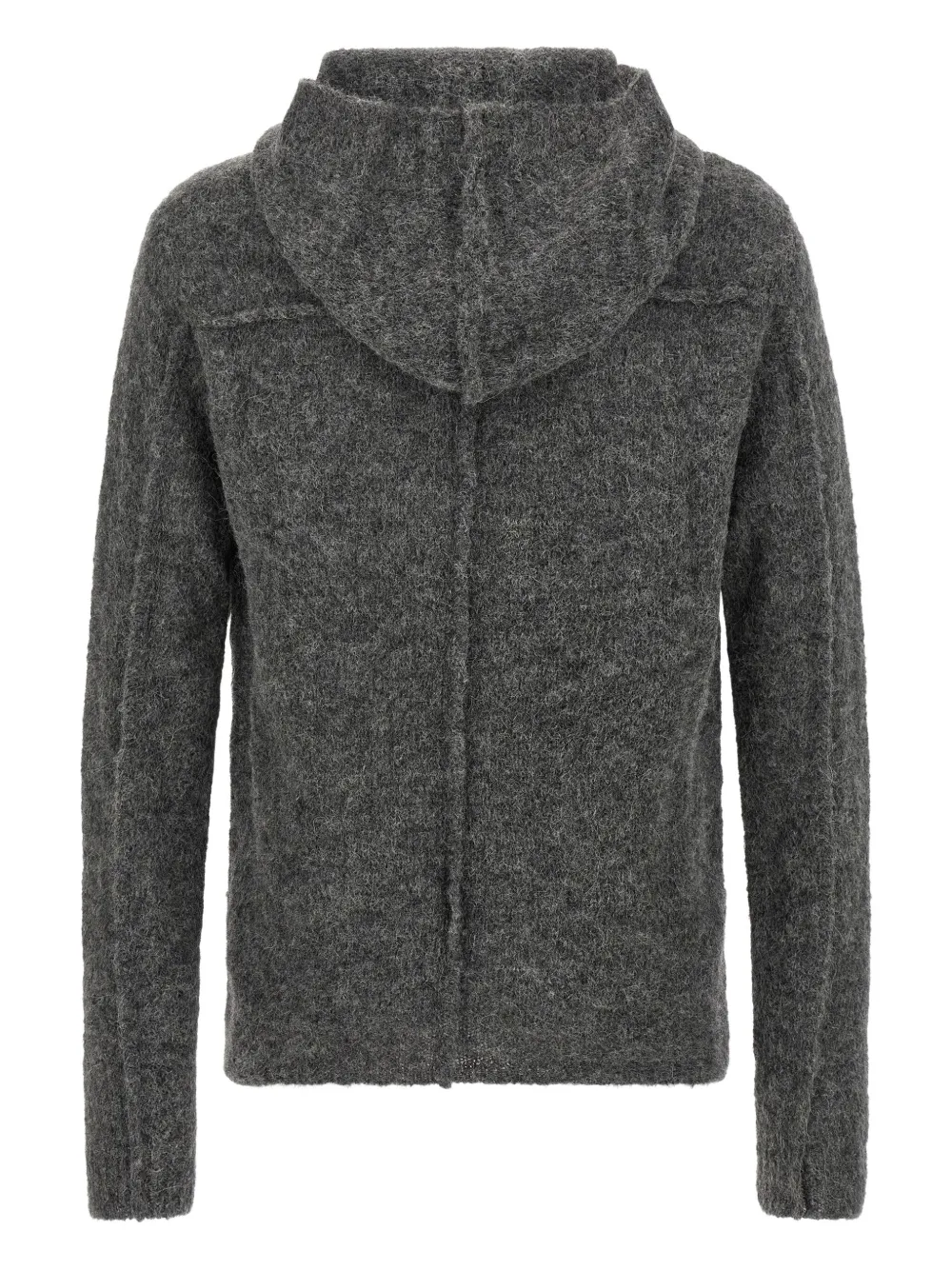 Thom Krom Textured Grey Alpaca Blend Hooded Sweater In Gray