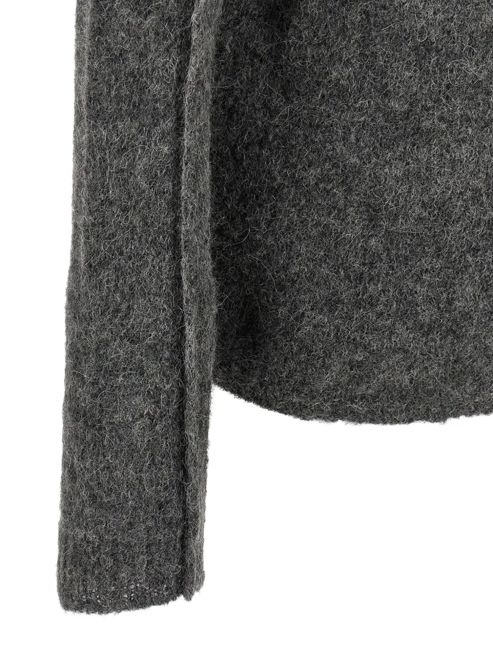 Thom Krom Textured Grey Alpaca Blend Hooded Sweater In Gray