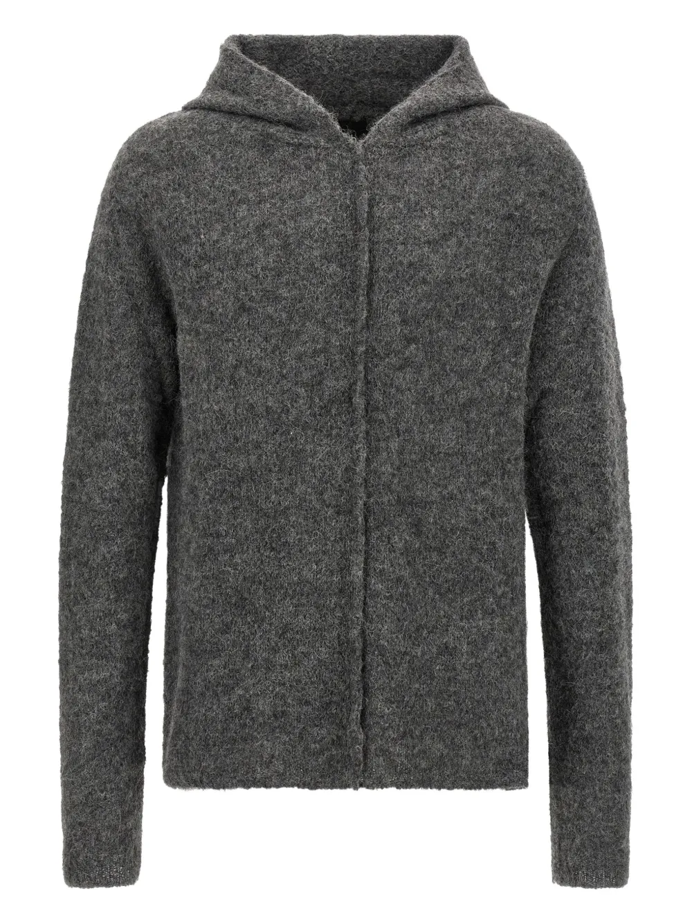 Thom Krom Textured Grey Alpaca Blend Hooded Sweater In Gray