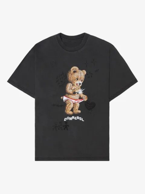 DOMREBEL Snap Sketch bear-print T-shirt