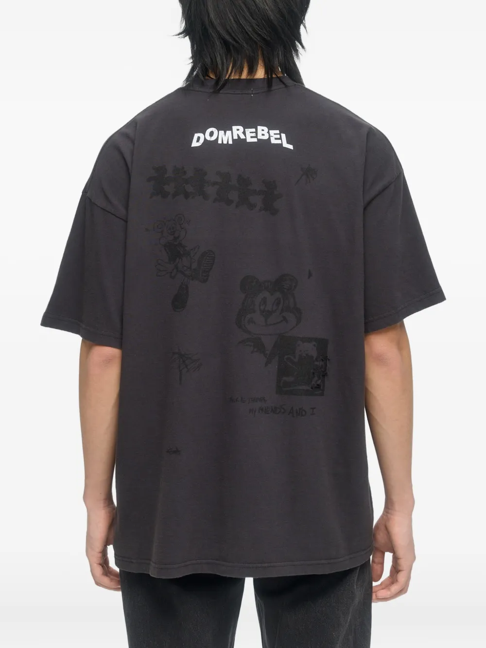 Domrebel Ny Bear Sketch T-shirt In Black