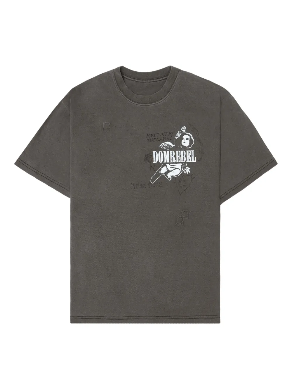 Domrebel Upward Angel-print T-shirt In Gray