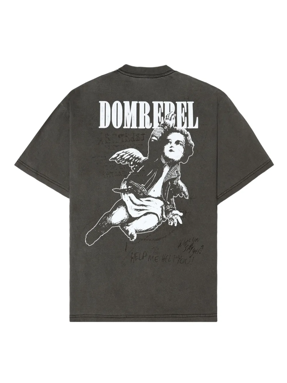 Domrebel Upward Angel-print T-shirt In Gray