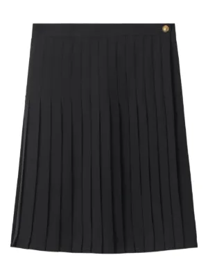 Burberry ブラックレザー プリーツスカート　羊革 org.jpg