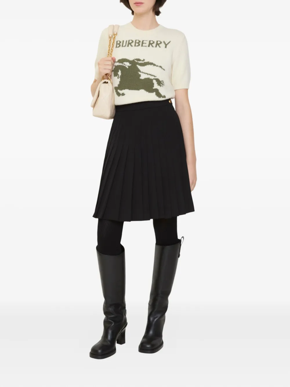 Burberry Midi-plooirok - Zwart