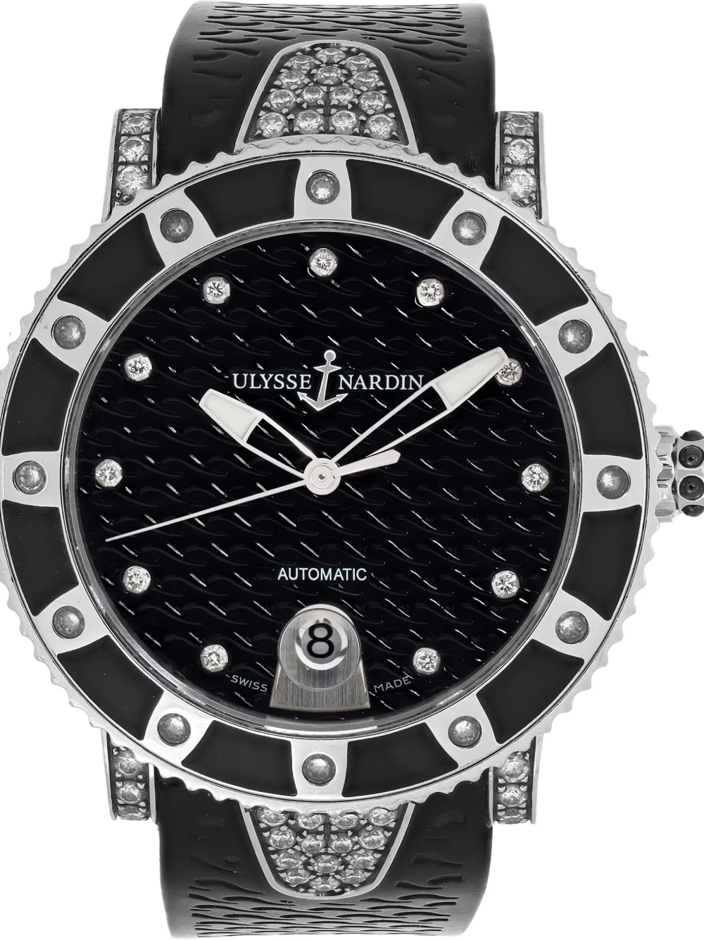 Pre-owned Ulysse Nardin Lady Diver 40mm In Black