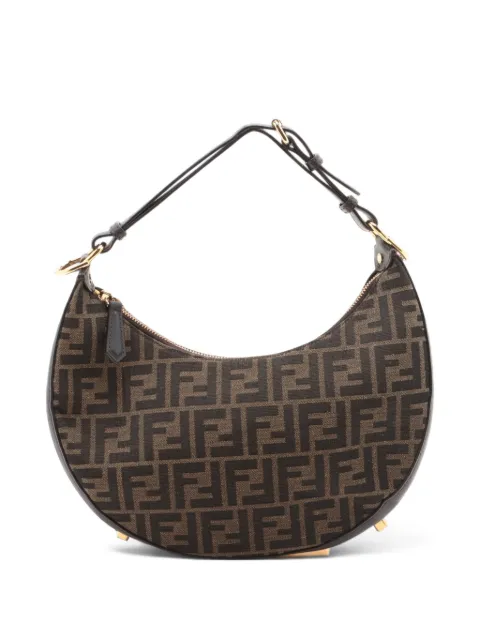 Fendi Pre-Owned شنطة كتف 'غرافيتي FF' جاكار صغيرة 2024