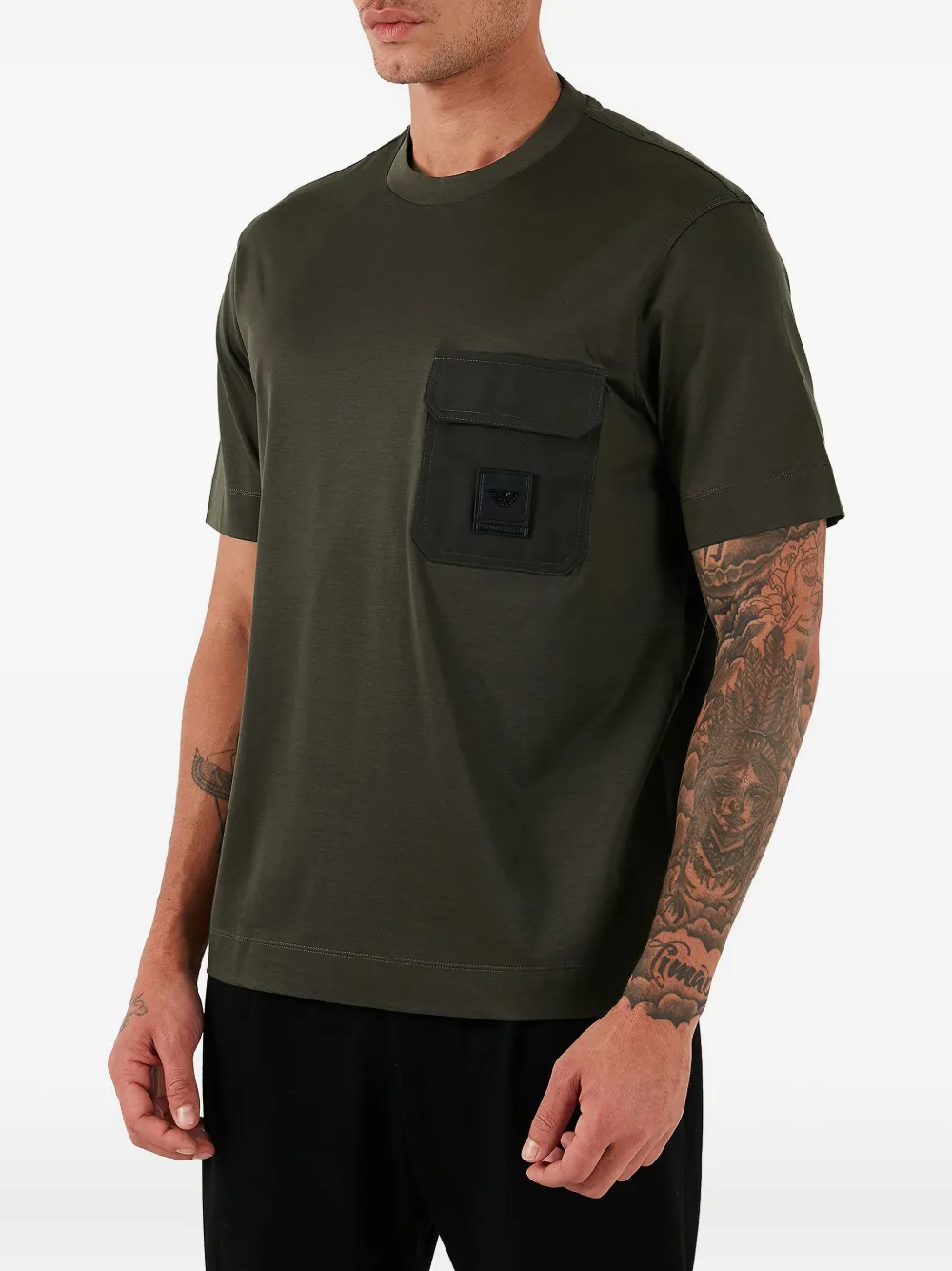 Emporio Armani T-shirt met zak Groen